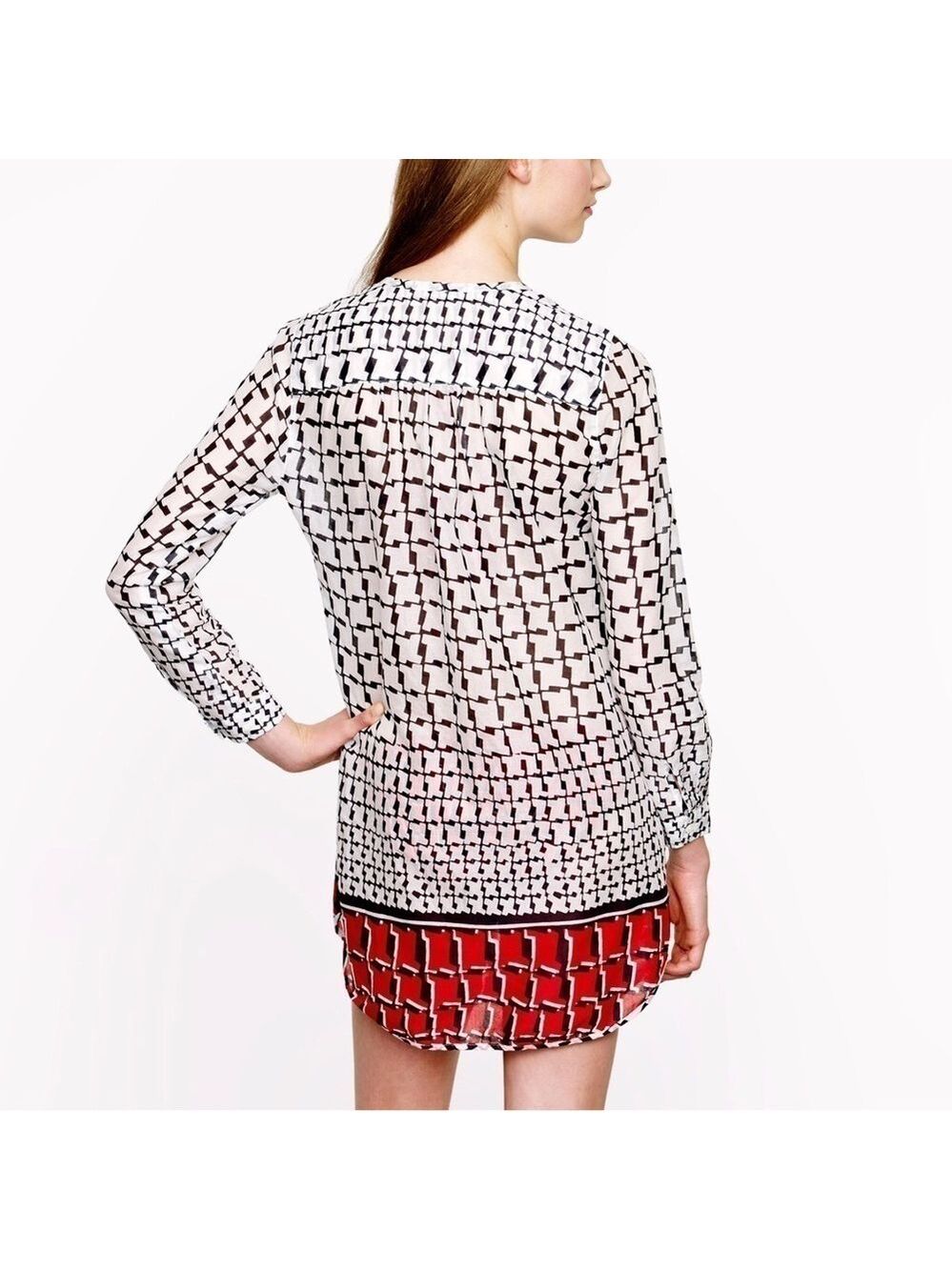 J. Crew Cubist Houndstooth Tunic Cover-Up - Picture 3 of 10